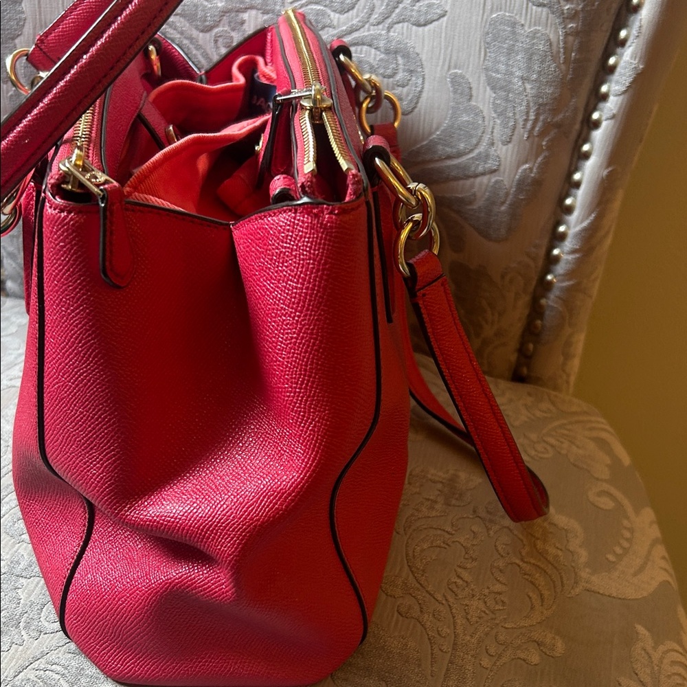 Coach Cherry Red Leather Satchel - Picture 5 of 8